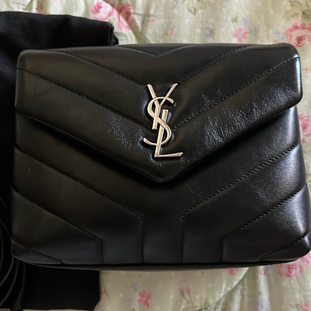 YSL Black and Silver Toy Lou Lou Noir